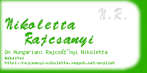 nikoletta rajcsanyi business card